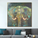 Grandes pinturas de elefantes abstractos originales sobre lienzo Arte contemporáneo moderno Pintura al óleo con textura Pintura de animales | GIANT