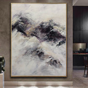 Arte de lienzo beige abstracto grande Pintura blanca Arte de pintura gris Arte moderno Pintura de lienzo Arte de cuchillo de paleta abstracto | MAJESTIC MOUNTAINS