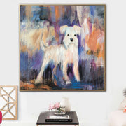 Schnauzer abstracto pintura sobre lienzo Animal pared arte vivo perro pintura 40x40 arte personalizado mascota pintura pared decoración | MINIATURE SCHNAUZER