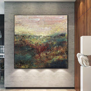 Pintura de paisaje abstracto Lienzo Arte de pared colorido Arte neutral Arte texturizado Arte de pared contemporáneo Arte de la naturaleza | MAGIC LANDSCAPE