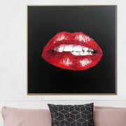 Pintura de labios rojos, arte de pared de labios brillantes, pintura de labios sexy, labios rojos cálidos, boca, arte Original, beso, arte de pared de moda, obra de arte de labios | SPARKLING LIPS