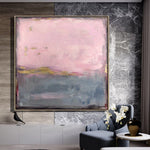 Pinturas abstractas de gran tamaño sobre lienzo, arte de pared rosa al óleo, arte de pared moderno de acrílico Original | CAMEO PINK NOISE