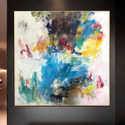 Pintura impresionista abstracta lienzo pintura de bellas artes arte vívido lienzo de paisaje abstracto arte de pared vibrante pintura de trazo de pincel | FIELD OF LOVE
