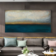 Pintura al óleo abstracta Pintura azul Pintura al atardecer Pintura abstracta sobre lienzo | WATERSCAPE