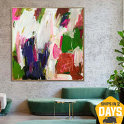 Pinturas coloridas abstractas originales grandes sobre lienzo Arte moderno con textura vívida Pintura al óleo acrílica Arte pintado a mano | FRONTIER 37.40"x35.43"