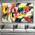 Pinturas coloridas abstractas extra grandes sobre lienzo Arte de pared de acrílico moderno | VALLETTA'S HEART