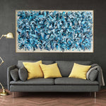 Pintura azul sobre lienzo Arte abstracto Original Pintura acrílica grande Aceite original Sala de estar Arte de la pared Pinturas originales modernas Grandes | MYSTICAL AIR