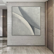 Pintura abstracta de arte de pared gris extra grande Pinturas en blanco y negro sobre lienzo Pintura moderna Decoración de pared de sala de estar original Lienzo | GRAY CHARMS