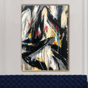 Pintura abstracta sobre lienzo Arte oscuro Arte negro Arte de pared contemporáneo 54x40 Arte Pincelada Arte Pintura personalizada para decoración del hogar | ENERGY MIX