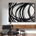 Pintura abstracta al óleo Original grande pintura acrílica en blanco y negro sobre lienzo pintura de pared de lienzo hecha a mano moderna | COURSE OF ACTIONS