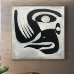 Pintura facial abstracta Arte figurativo Arte abstracto en blanco y negro Pintura personalizada Arte de pared Arte contemporáneo Decoración de dormitorio | HUMAN SHAPE
