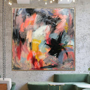 Pinturas coloridas abstractas grandes sobre lienzo Arte de pared vibrante original Pintura al óleo moderna Arte fino texturizado | SATURDAY MORNING