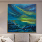 Pintura abstracta de aurora boreal sobre lienzo, arte de aurora boreal, obra de arte moderna, pintura de paisaje, lienzo, obra de arte Original | AURORA BOREALIS