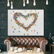 Pinturas de corazón extragrandes sobre lienzo Pintura al óleo abstracta Arte de pared romántico colorido Pintura de empaste moderno | LOVE ESSENCE