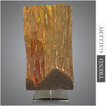 escultura de madera rectangular creativa tallada a mano escultura moderna arte de escritorio de madera dorada para el hogar | WOODEN GOLD 18.5"x9"