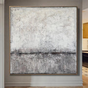 Arte de pintura abstracta gris original Pintura abstracta moderna Arte de pared grande | WHITE MORNING
