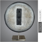 Original Round Wood Sculpture Creative Silver Desktop Art Abstract Table Figurine for Home Decor | SILVER MIRROR 20"x16.1" - Trend Gallery Art | Original Abstract Paintings