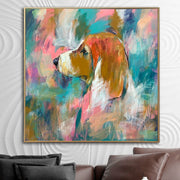 Pinturas originales abstractas de perros sobre lienzo Pintura colorida de Beagle Acrílico Pintado a mano Arte moderno Bellas artes | BRITISH FORTITUDE