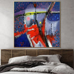 Pinturas coloridas abstractas extra grandes sobre lienzo Pintura moderna original Pintura al óleo de arte de pared texturizada | WEIRD LAD
