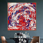 Jackson Pollock estilo pintura abstracta rojo mezclado azul blanco pintura estética pintura expresionismo arte lujo pintura | EMOTIONAL MOVEMENT
