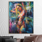 Gran arte figurativo abstracto pinturas coloridas originales sobre lienzo pintura hecha a mano texturizada arte moderno vivo | LADY RAIN
