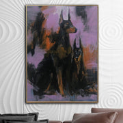 Pintura abstracta de perro, obra de arte de Doberman, arte de lienzo muy Peri, pintura de perro guardián, arte pintado a mano, arte de pared contemporáneo, pintura de lujo | DOBERMANS