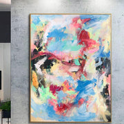 Pintura abstracta sobre lienzo Arte de pared original Arte colorido moderno Pintura de arte contemporáneo Arte de textura pesada para decoración estética | ICE AND HEAT