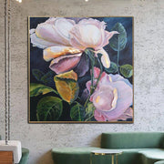 Grandes pinturas de flores abstractas sobre lienzo Arte de pared expresionista original Arte texturizado original | SPRING GIFT