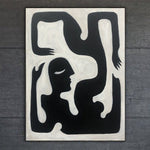 Pintura extra grande sobre lienzo Pintura abstracta en blanco y negro Obra de arte figurativa Arte pintado a mano Pintura texturizada Arte minimalista | UPSIDE DOWN