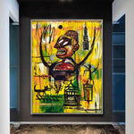 Pintura grande sobre lienzo estilo grafiti pintura al óleo abstracta de gran tamaño pintura acrílica sobre lienzo moderno hecho a mano decoración de pared del hogar arte | AFFRIGHT