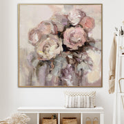 Pintura de flores originales, lienzo de arte Floral, arte de pared neutral, cuchillo de paleta, ilustraciones, ramo de rosas, pintura de textura pesada | ROSES BOUQUET