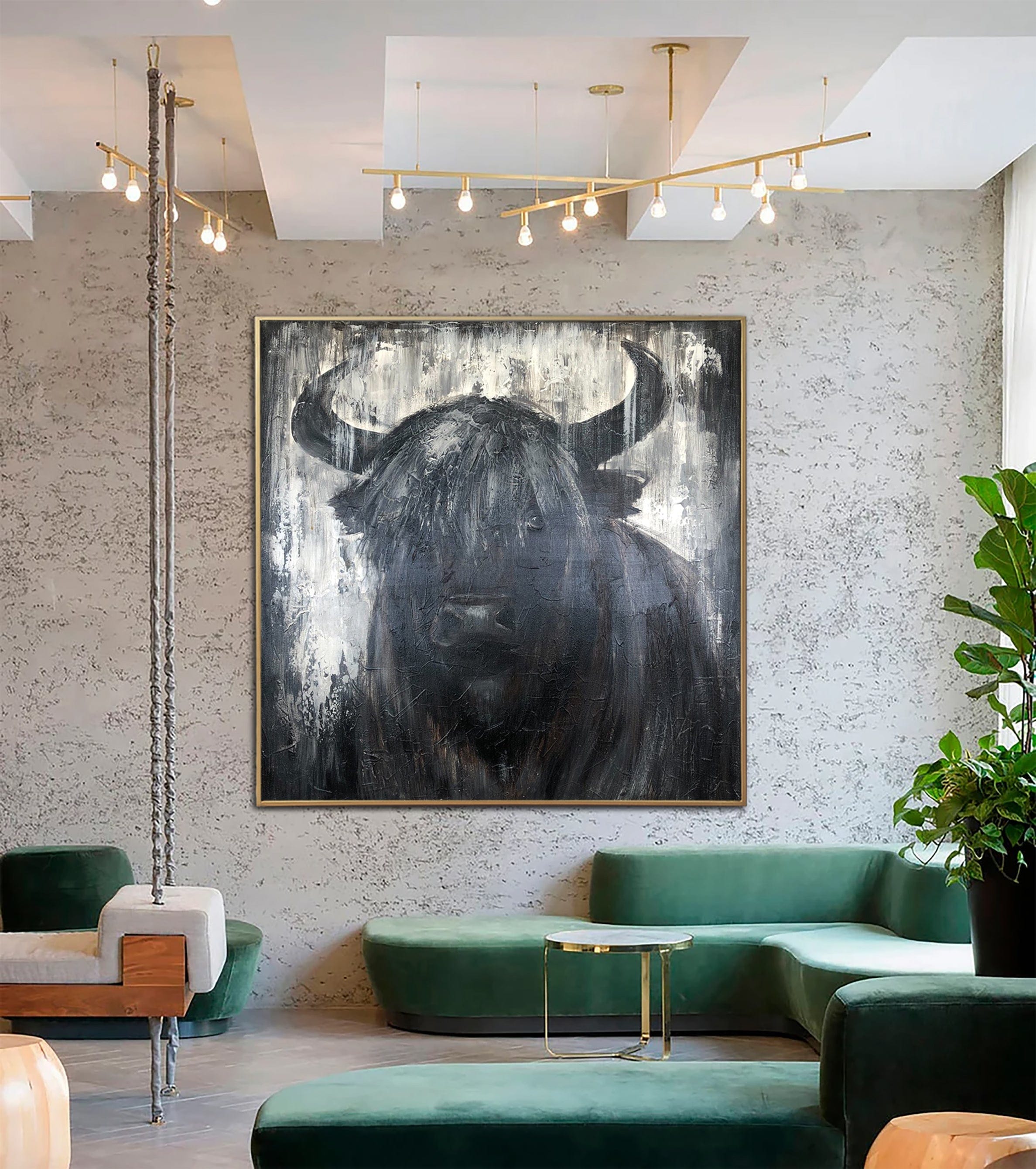 Grandes pinturas abstractas de toros sobre lienzo pintura de animales