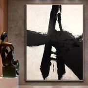 Pintura al óleo en blanco y negro Pintura blanca Pintura negra Pintura al óleo Estilo Franz Kline Pintura en lienzo | ENCRYPTED MESSAGES