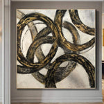 Pintura abstracta acrílica Pinturas originales de pan de oro sobre lienzo | GRAVITY