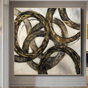Acrylic Abstract Painting Original Gold Leaf Paintings On Canvas | GRAVITY - Trend Gallery Art | Original Abstract Paintings