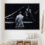 Pintura al óleo grande sobre lienzo Pintura de piano Arte en blanco y negro Pintura humana Pintura de arte Pintura original para sala de estar Arte de música | PIANIST