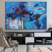 Pinturas azules abstractas sobre lienzo Soporte de pintura con textura original Pintura hecha a mano al óleo de Ucrania | BLUE WAY