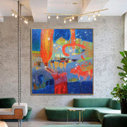 Pintura colorida abstracta grande sobre lienzo Pintura al óleo moderna original Arte acrílico Pintura creativa de bellas artes texturizada | VERSATILITY