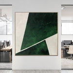 Pintura abstracta verde grande Arte verde abstracto sobre lienzo Arte de pared moderno original Arte blanco y verde Arte de pared geométrico | GREEN GEOMETRY