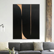 Grandes pinturas al óleo abstractas originales sobre lienzo Textura beige Bellas artes Arte negro contemporáneo Arte de pared moderno | DARK ROAD