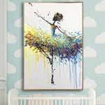 Pintura de bailarina Pintura abstracta Pintura de empaste de bailarina Arte de pared colorido | BALLERINA GENET