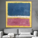 Pinturas abstractas de Mark Rothko sobre lienzo en colores amarillo, azul y rosa, arte expresionista, pintura de campo de Color, arte de estilo Rothko | COLORFUL FIELD