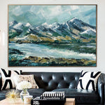 Pintura abstracta de montañas Pintura grande sobre lienzo Paisaje original Obra de arte Montañas Impasto Pintura Parque nacional | MAJESTY