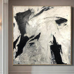 Pintura al óleo abstracta Obra de arte en blanco y negro Arte contemporáneo original | LIFE CHANGES