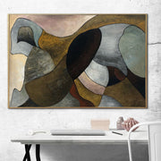 Gran pintura abstracta sobre lienzo, arte de pared marrón, arte geométrico, pintura personalizada, arte de 40 x 60 para decoración de habitación estética | TANGLE OF FATES
