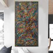 Pinturas de estilo Jackson Pollock sobre lienzo Pintura colorida original Urban Fine Art Pintura texturizada moderna | OBLIVION