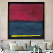Pinturas abstractas de estilo Mark Rothko sobre lienzo Obra de arte expresionista en colores azul y rojo 46x46 Pintura hecha a mano Decoración de pared | ASSURANCE IN COLORS