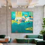 Pinturas coloridas abstractas grandes sobre lienzo Arte de la pared de la pintura al óleo texturizada de la pintura viva de la bella arte del acrílico moderno | OUTSIDE THE CITY