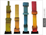 Juego olímpico de colores abstractos de cinco esculturas de madera originales Figuras de escritorio de colección creativa para el hogar | OLYMPIC TOTEMS