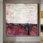 Pintura acrílica abstracta sobre lienzo Pintura roja grande original Pintura blanca Arte de textura | CRIMSON LAKE